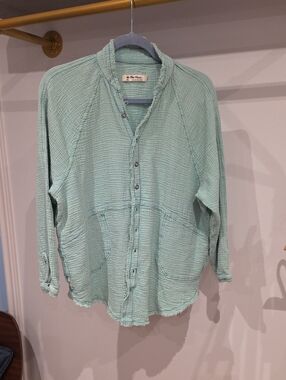 💗Free Prople Daydream Gauze Button Down Top